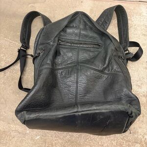 Mackage genuine Black Leather computer padded Backpack